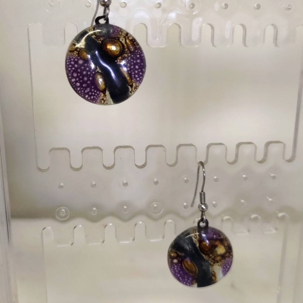 Glass disc earrings